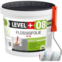 LEVEL+ Flüssigfolie 7kg Dichtfolie Bad + Farbroller L+08