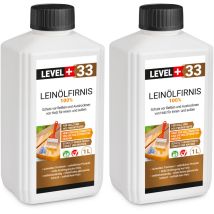 Level+ - Level+ Leinöl Firnis Holzschutz Lackfirnis Holzpflege Harzfrei L+33 - 2x1l