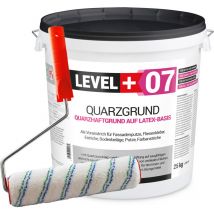 Level+ - level+ Quarzgrund Grundierung Putzhaftgrund Holz osb 25KG + Farbroller 25cm L+07
