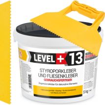 Level+ set Styroporkleber Dispersionkleber Dekor Deckenplatten L+13 - 5KG + Dreieckzahnspachtel