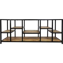 Meuble Tv Levels Naturel/noir 140x40x55 - Hsm - Contemporain - Design - Porte(s) Et Tiroir(s)