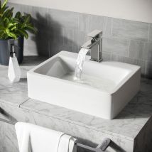 Nes Home - Leven 420 x 320mm Cloakroom Rectangle Counter Top Basin rounded Edges