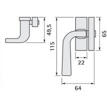 Bezault Sas - Levier de fermeture 1911 gauche chromé avec gache - vachette - 009960