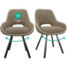 Lewe - Esszimmerstühle 2er Set,180° Drehstuhl,Stühle Esszimmer mit Armlehnen Rückenlehne, Esszimmer Wohnzimmer Stuhl, Braun