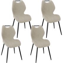 Lewe - Sillas de Comedor Juego de 4, Sillas de Cocina Silla de Salón Silla Tapizada con Patas de Metal, Silla con Respaldo de Tela, Caqui