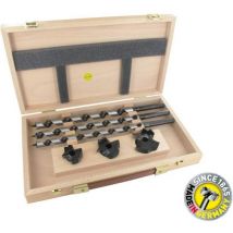 Famag - Lewis Auger Bits oal 460mm & Bormax Countersink 6 Pieces Set in Wooden Box