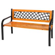 Linder Exclusiv Gartenbank 2-Sitzer Parkbank bis 140 Kg mit Rückenlehnen Gartenmöbel Holzbank MC4354 118x52x74 cm
