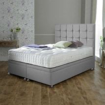 Divan Beds Uk - Leya Luxury Ottoman Divan Bed with Floor Standing Headboard / Side Lift Left Opening / 5FT / 1500 Pocket Spring Memory Foam Mattress