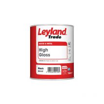 Trade High Gloss Paint - Black - 750ml - Leyland