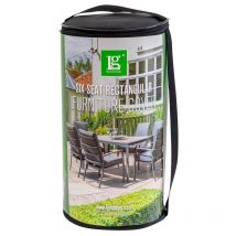 Lg Outdoor - Deluxe 6 Seater Rectangular Dining Set Garden Furniture Cover Black