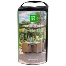 Lg Outdoor - Deluxe 6 Seater Round Dining Set Table Garden Furniture Cover Black