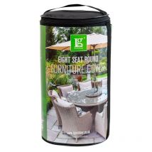 LG Outdoor Deluxe 8 Seater Round Dining Set Table Garden Furniture Cover Black