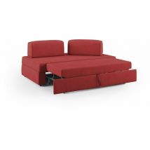 Liberty Canapé sans pouf extractible et dossier amovible en tissu imperméable T02 180 cm rouge