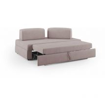 Liberty Canapé avec pouf extractible et dossier amovible en tissu imperméable T02 200 cm rose