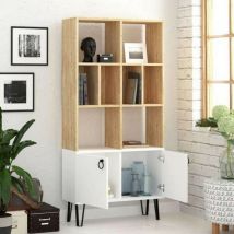 Librería Bene con puertas de roble blanco
