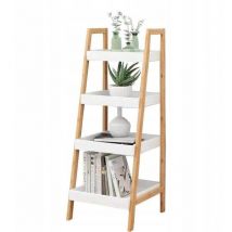 Viking Choice - Librería blanca - 4 estantes inclinados - 36,5 x 34,5 x 98 cm