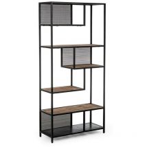 Hellin - Librería de metal de estilo industrial con 6 estantes cm 84x35x188h