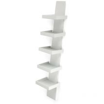 Oresteluchetta - Libreria 5 ripiani effetto legno laccata bianca cm. H.155xL.31xP.35