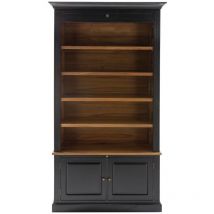 Signature - Libreria a 2 ante in acacia massiccia nera H240 cm - fontainebleau