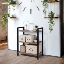 Modularredo - Libreria bassa industriale 3 scaffali 62x30x75cm legno metallo Edye