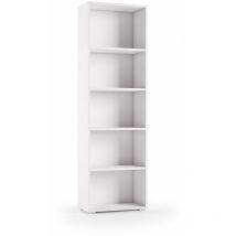 Librería compacta con cinco estantes ajustables blanco