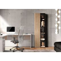 Zenzero Shop - Libreria con anta e vani a giorno, finitura Cadiz e Lava