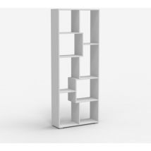 Office24 - Libreria design moderno da soggiorno studio bianca in legno Kajes