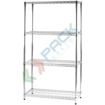 Scaffale quattro ripiani cm 35 x 90 x h.168 – Acciaio cromato – Portata massima 100 kg – Tubolari diametro 2,54 cm – ARCHIMEDE