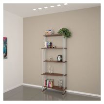 Libreria in Legno Divisorio Moderno Design Open Space MADE IN ITALY mod. Iris Noce L75 x P30/22 x 190H