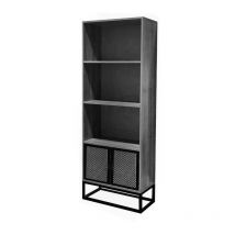 La Prealpina - libreria industrial con ripiani e 2 ante 60X30X164H grigio