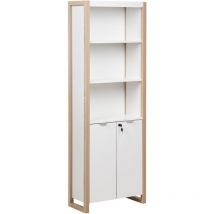 Beliani - Librería moderna armarios estantes almacenaje con taquilla independiente madera clara blanco Johnson
