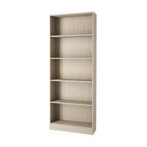 Libreria larga con 4 ripiani tinta quercia - 79x26.7x204 cm