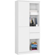 Akord - Armadio da ufficio R15 Bianca 80 cm 1 anta 2 cassetti 80x35x180 cm