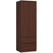 Armadio Akord S60 Wengé 60 cm 2 ante 2 cassetti 60x51x180 cm