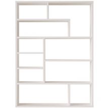 Mobili Rebecca - Librería Rebecca Mobili Iroko 123,5x90x22 Tablero de partículas Blanco Moderno