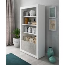 Bissolo Casa - libreria reven bianco frassinato e cemento
