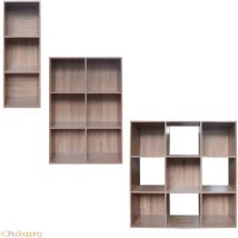 Libreria Scaffale 9 Cubi Ripiani Mobile Soggiorno Legno - Rovere - brown