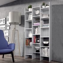 Marinelligroup - Libreria scaffale multiuso bianca con ripiani 96 x 25 x 192 cm salone studio camera 002257A