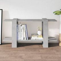 Bonnevie - Libreria, Scaffale Portaoggetti Grigio Cemento 100x30x51 cm in Legno Multistrato KOS28127