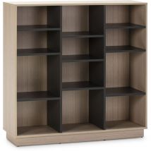 Vs Venta-stock - Libreria Scaffale Vigo 110x110 cm, Scaffale da ufficio, Rovere e Grigio, 110 cm (Larghezza) 33 cm (Profondità) 110 cm (Altezza)