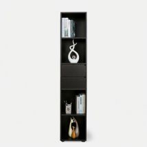 Ahd Amazing Home Design - Libreria ufficio soggiorno alta 2 cassetti 4 scaffali 36x30x171cm Reiff Colore: Nero