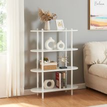 [en.casa] - Librería Øvre con 4 estantes metal 108x80x30cm - Blanco