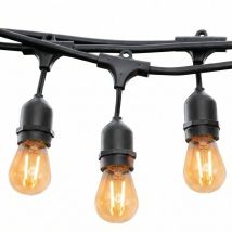 LUMISKY – 102m Lichterkette mit 250 warmweißen LED-Filament-Lampen – IP64 – für Hochzeiten, Gastronomie, Außenbereich