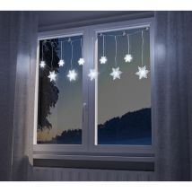 Led Schneeflocken Lichterkette - 135 Cm - Mit 10 Led In Kalt Weiß