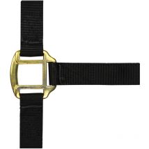 Licol nylon noir doublé cuir pour pur-sang