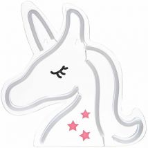 Lablanc - Licorne néon 32 cm - prise et interrupteur marche/arrêt dont néon led pour décoration chambre d'enfant - lampe néon licorne led sur secteur