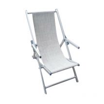 Lido Aluminium und Textilene Beach Deck Stuhl mit verstellbaren Armlehnen in 3 Ketchpositionen - Grey - Grey