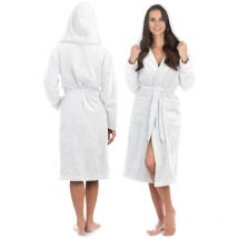 Bademantel Damen Größe l Premium Bademantel aus Baumwolle Weiß - Liebenstein