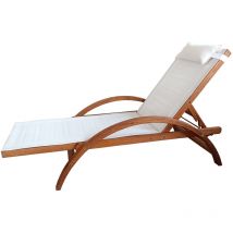 Concept-Usine Liegestuhl NAARI – Holzrahmen – PVC-Bespannung – Max. Traglast 120 kg – 195 x 75 x 95 cm