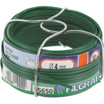 Lien plastifié plat vert bobine 50m ø80 mm - Filgraf